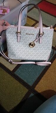 Michael Kors Cream and Tan Shoulder Bag